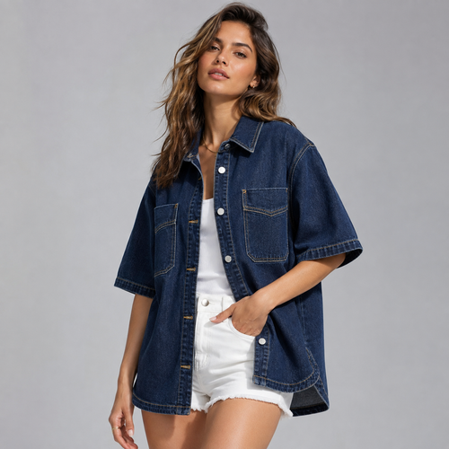 Women's Short Sleeve Jean Jacket