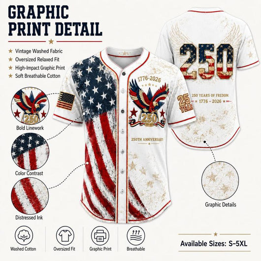 America 250th Anniversary Baseball Jersey