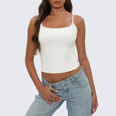 Women's Double-Lined Square Neck Cami Tank Top