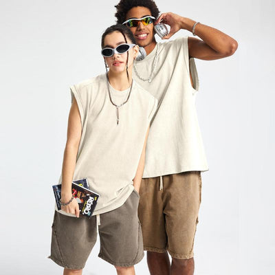 Unisex Acid Wash Tank Tops