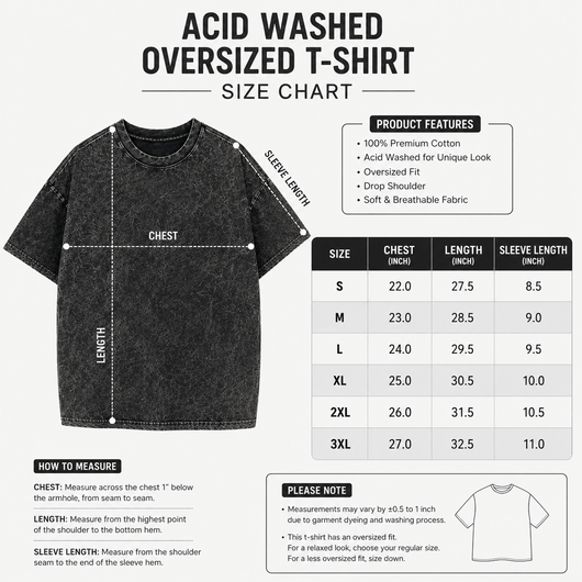 Unisex Oversized 4-Pack  Acid Washed Shirts