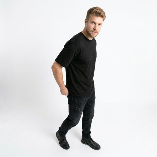 12-Pack Men's Black Crew Neck T-Shirt