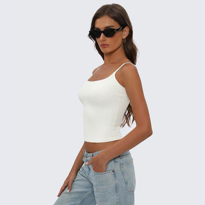 Women's Double-Lined Square Neck Cami Tank Top