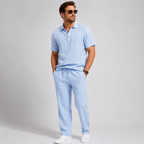 Men’s Linen Beach Two Piece Set