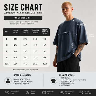 Mens 7.5oz Weighted Oversized Shirt