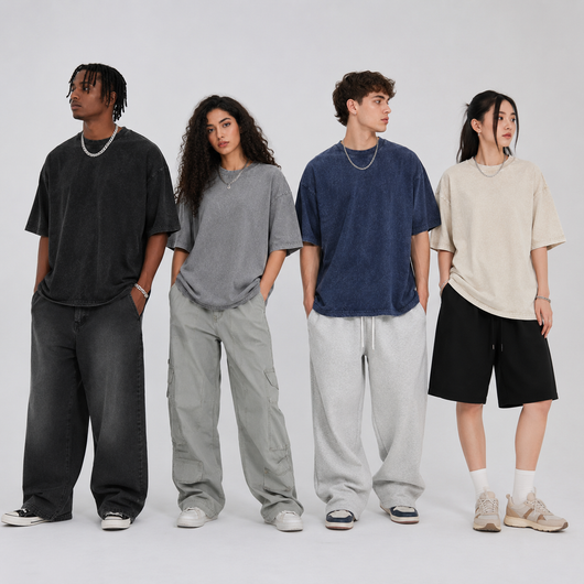 Unisex Oversized 4-Pack  Acid Washed Shirts