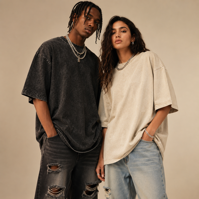 Unisex Oversized 4-Pack  Acid Washed Shirts