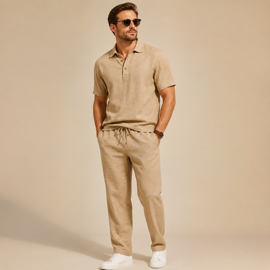 Men’s Linen Beach Two Piece Set