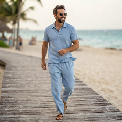 Men’s Linen Beach Two Piece Set