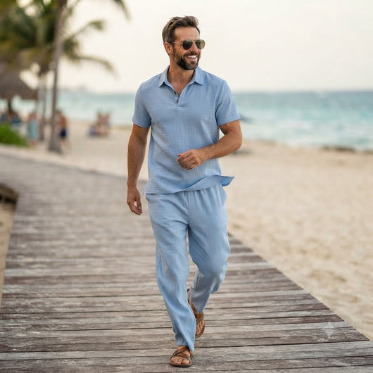 Men’s Linen Beach Two Piece Set