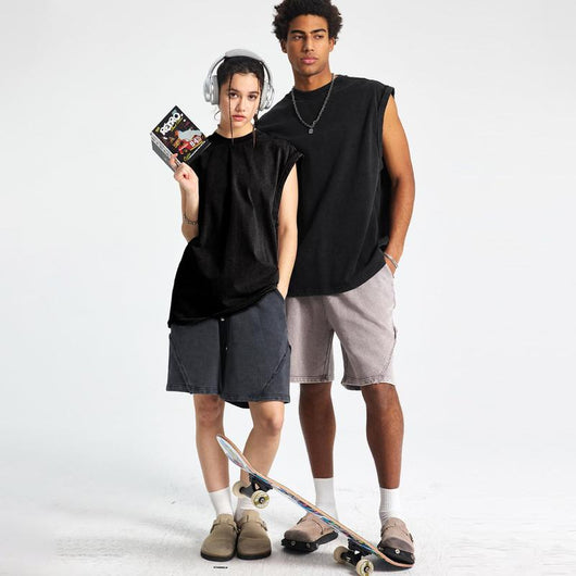 Unisex Acid Wash Tank Tops