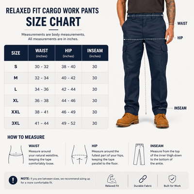 Men’s Relaxed Fit Cargo Work Pants