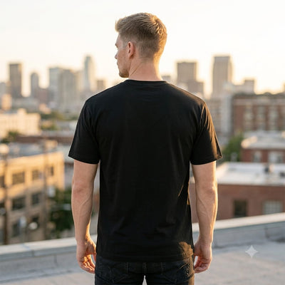 12-Pack Men's Black Crew Neck T-Shirt